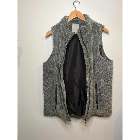 Lemon Tart Full Zip Gray Fuzzy Soft Fleece Lined Winter Outdoor Women's Vest L - Picture 3 of 4